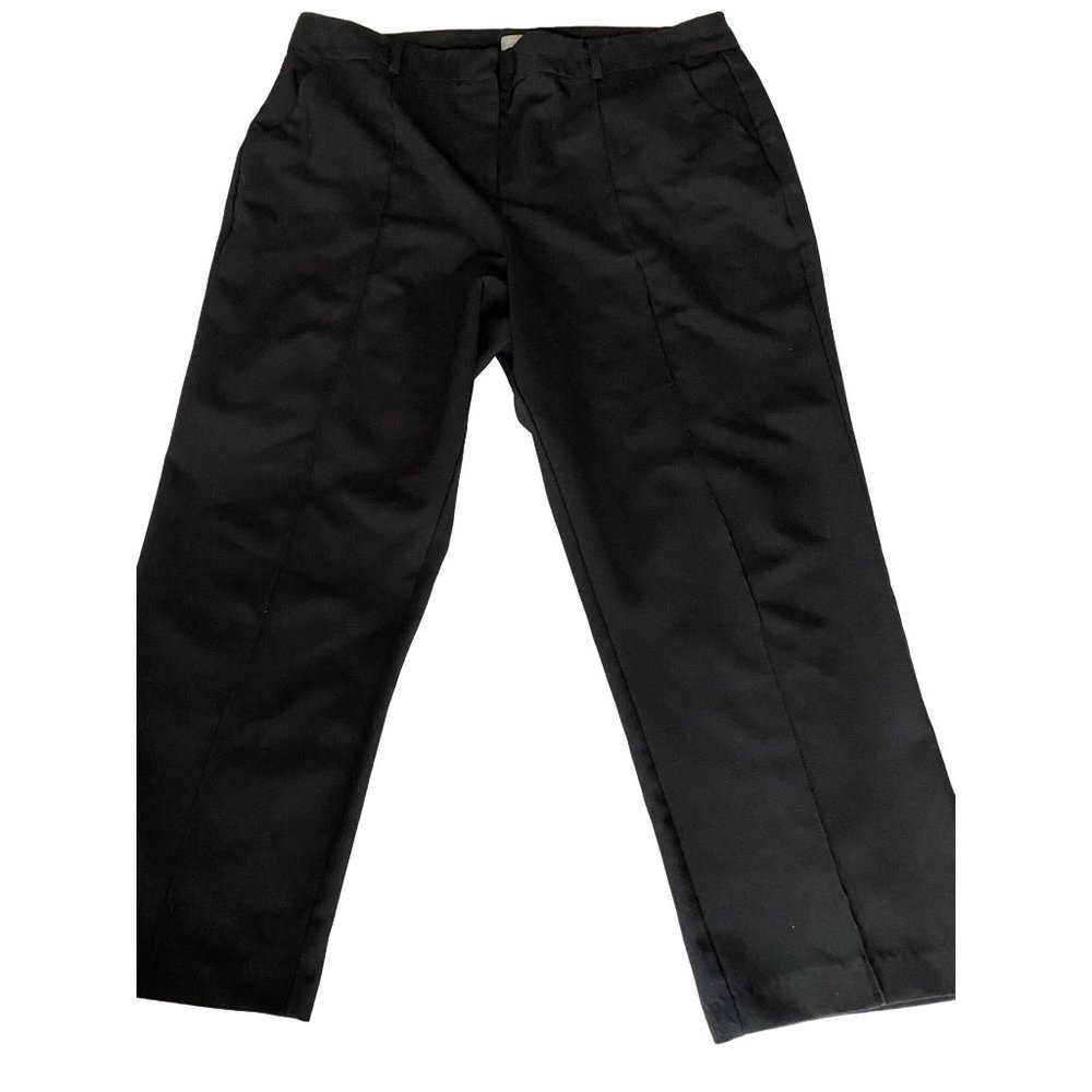 Asos Design Womens Mid Rise Straight Leg Pleated Front Pants Black Size 16